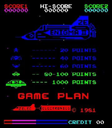 Enigma 2 (Space Invaders Hardware) screen shot title